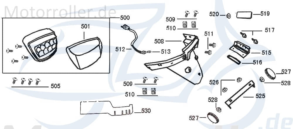Znen Streuscheibe Kennzeichenleuchte 33723-ALA6-9000 Motorroller.de Kennzeichenlichtscheibe Scooter Flory Classic 50 Kreidler Moped