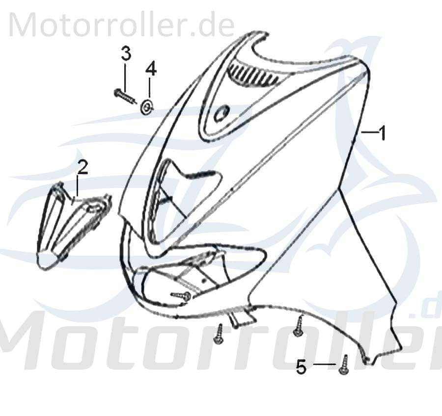AGM Fighter 125 One Dekorblende vorn 50ccm 2Takt CQJ-65303BMBTB40 Motorroller.de Frontcover Dekorgitter Front-Cover Dekorverkleidung Abdeckkappe