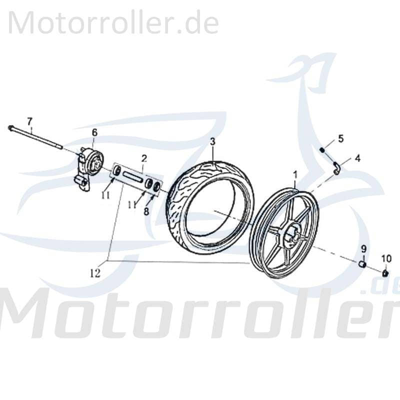 Rex E-Rex Vorderrad 3.50x13 Vorderfelge 50ccm elektro 702870 Motorroller.de Vorderradfelge Vorderrad-Felge vorne Vorder-Felge Vorder-Rad Elektroroller