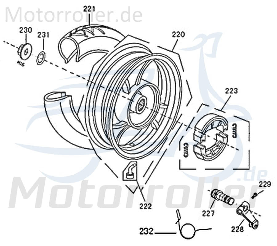 ZNEN Florett 2.0 50 City Bremshebel 50ccm 2Takt 43410-B08-9200 Motorroller.de Handbremshebel Handbremsgriff Brems-Hebel Bremsarm Brems-Arm Scooter