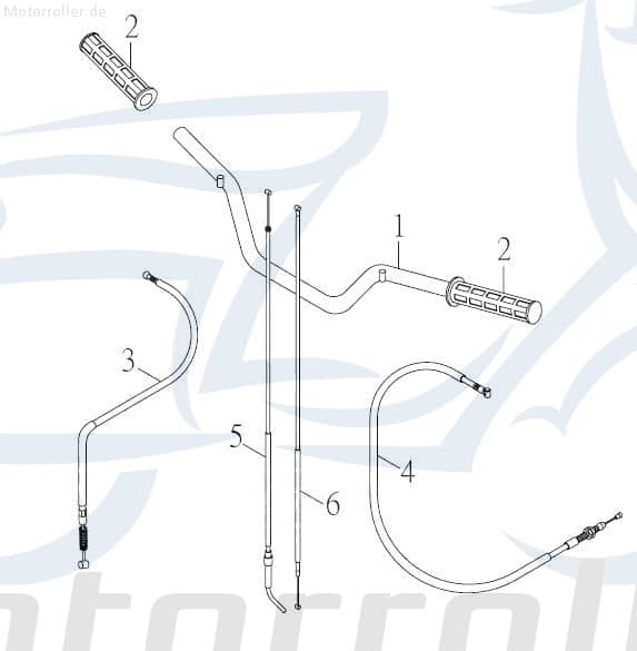SMC Quad 200 Bremszug hinten ATV 200ccm 4Takt 61340-RAM-00 Motorroller.de Bowdenzug Bremsleitung Seilzug Bautenzug Bremsseil Bremskabel Brems-Zug UTV