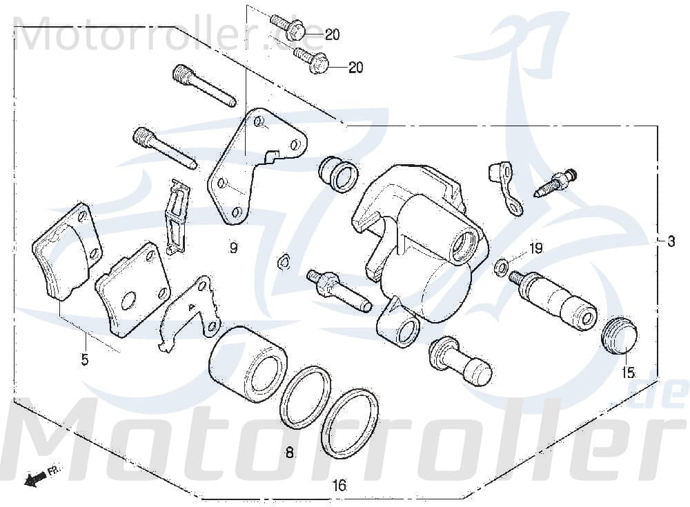 Bremsbeläge Satz ,Set 40.9x42.7x8mm 45105-SE5-5000-EU