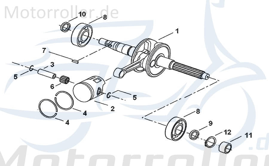CPI Kolbenbolzen 12mm Euro2 Generic Onyx 50 15105B16F000 Motorroller.de Piston-Pins Kolben-Bolzen Pleuelbolzen Pleuel-Bolzen Pistonpin Pistonpins