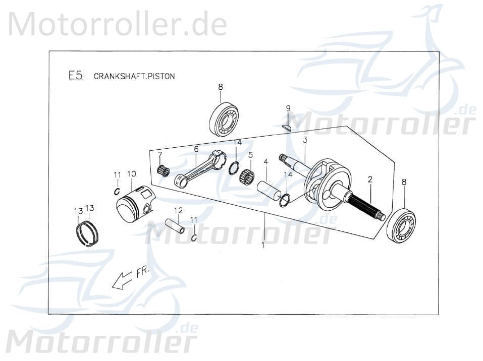 PGO Kolbenring 110ccm-2Takt PMX 110 Kompressionsring P0067310000 Motorroller.de Kolben-Ring Verdichtungsring Kompressions-Ring Verdichtungs-Ring