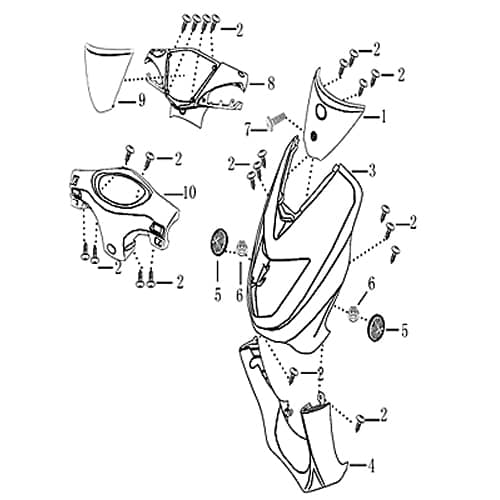 Kreidler MONZA 50 Race Urban Lenkerverkleidung 50ccm 4Takt 707041 Motorroller.de Frontverkleidung Frontschürze Frontmaske Lenkerabdeckung Front-Cover
