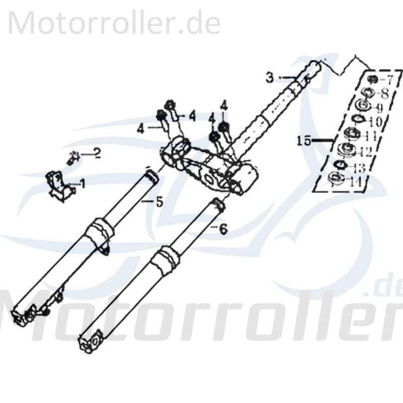 Kreidler Martinique 125 Lenkkopflagersatz 125ccm 4Takt 1090603 Motorroller.de Kit Set komplett Scooter Ersatzteil Service Inpektion Direktimport