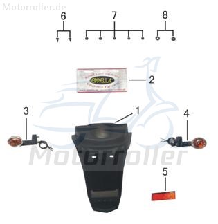 AGM Scoody 45 Reflektor Katzenauge 50ccm elektro 3080094 Motorroller.de Strahler Rückstrahler Seitenreflektor Scooter Ersatzteil Service Inpektion