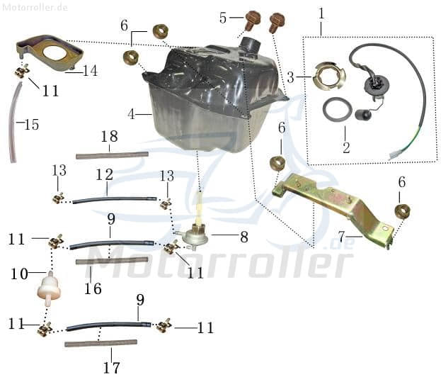 Verschlussring für Benzinstandgeber Jonway YY50QT007003