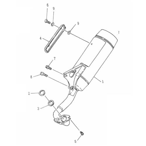 AUSPUFF KAT Motorrad 50cc 2T Kreidler Flory RC50 72307
