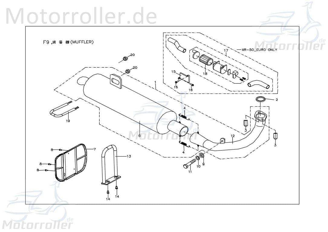 Auspuff komplett ohne Katalysator X12810010001