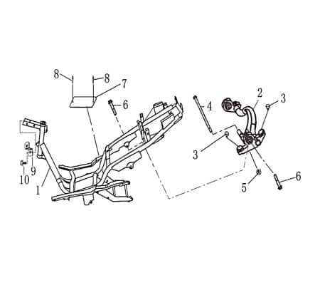 AGM Fighter 125 One Motorschwinge 31cm 50ccm 2Takt 1030303-3-2T50 Motorroller.de Motorhalter Motorwippe 125ccm 4Takt Motoraufhängung