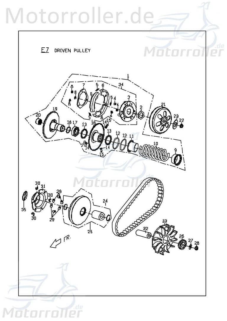 PGO Sicherungsring 28mm 150ccm 4Takt G-Max 50 50ccm 2Takt Motorroller.de Schelle Befestigungsklemme Sicherungsklemme Sicherungsclip PGO 150ccm-4Takt