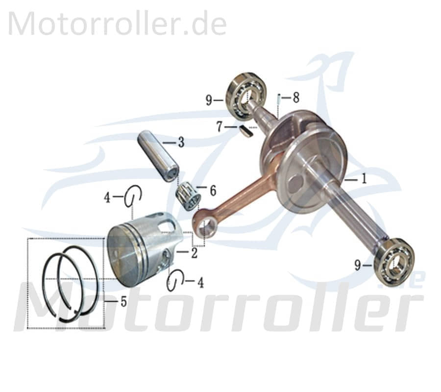 ZNEN Florett 2.0 50 City Kolbenring 50ccm 2Takt 13011-EQ5B-9000 Motorroller.de Kompressionsring Kolben-Ring Verdichtungsring Kompressions-Ring