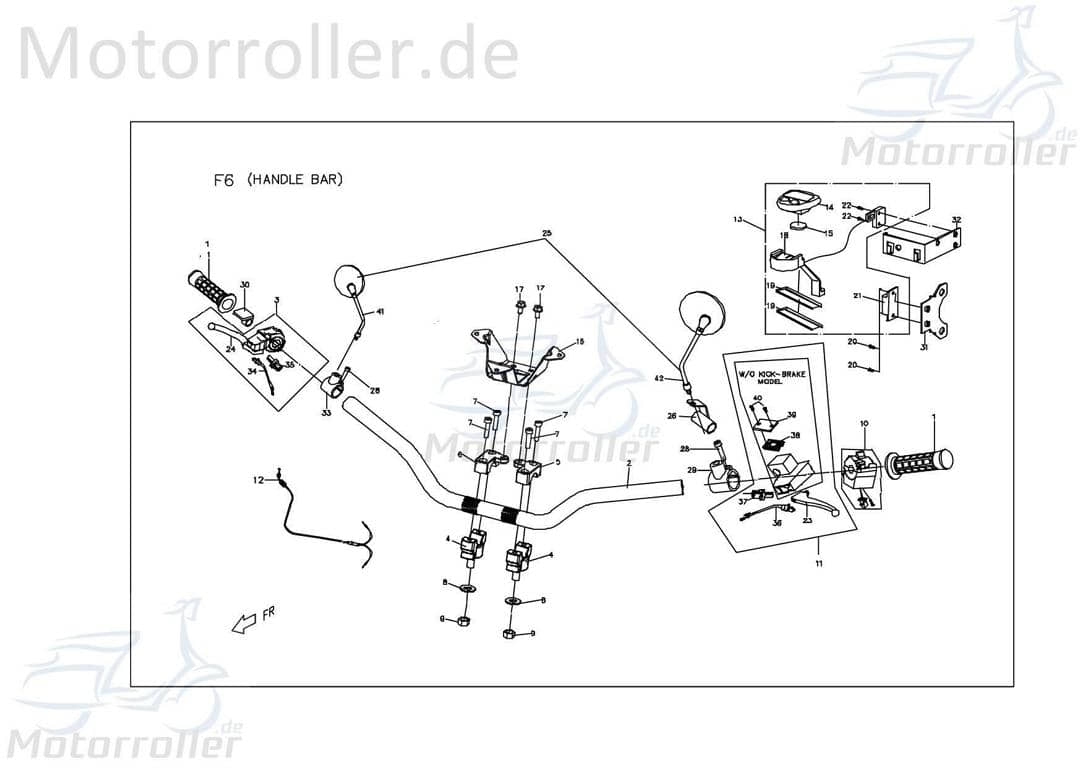 PGO Bremshebel links X-Rider 90 Handbremshebel Brems-Hebel X040C160000 Motorroller.de Handbremsgriff Bremsarm Brems-Arm Brems-griff Bremsnockenhebel