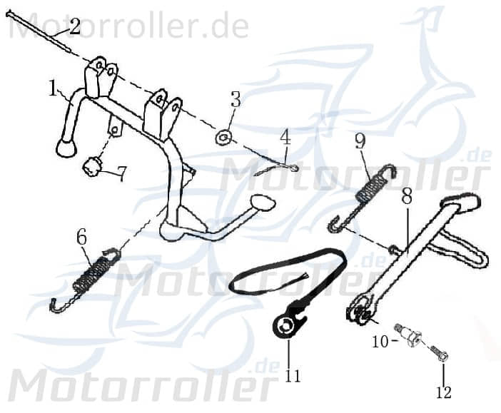 Seitenständer-Schalter 1Stecker mit 3Pins 1060016-1