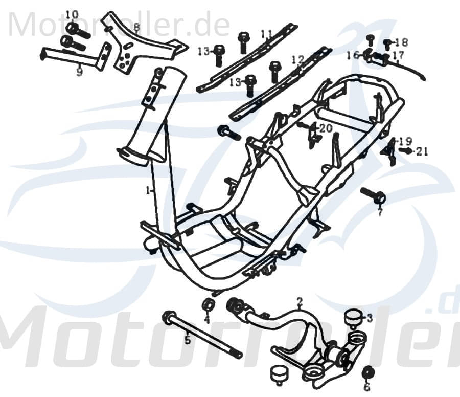 Rex RS125 Fußbrettträger Roller 125ccm 4Takt FIG35-11 Motorroller.de Trittbretträger 125ccm-4Takt Scooter Ersatzteil Service Inpektion Direktimport