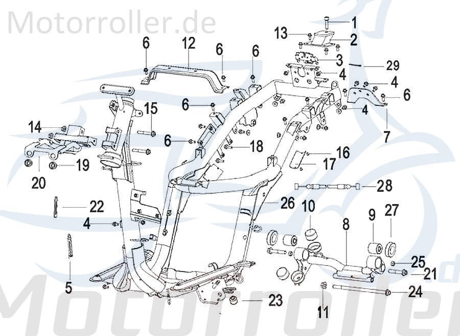 SMC Gummipuffer Keeway Outlook 125 Motorlager 58302T430000 Motorroller.de Lagerbuchse Silentblock Gummilager Gummidämpfer Silentlager Anschlagblock