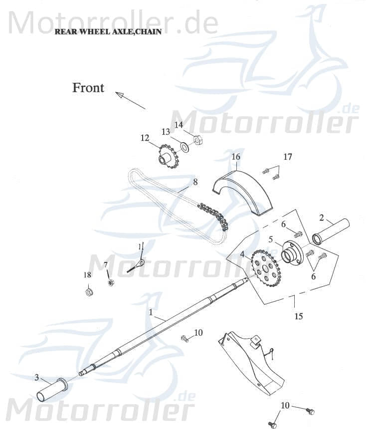 Adly Kettenrad Antriebsrad 428-30T Scooter 41201-145-00030 Motorroller.de Ritzel Ketten-Rad Zahn-Rad Antriebs-Rad Moped Ersatzteil Service