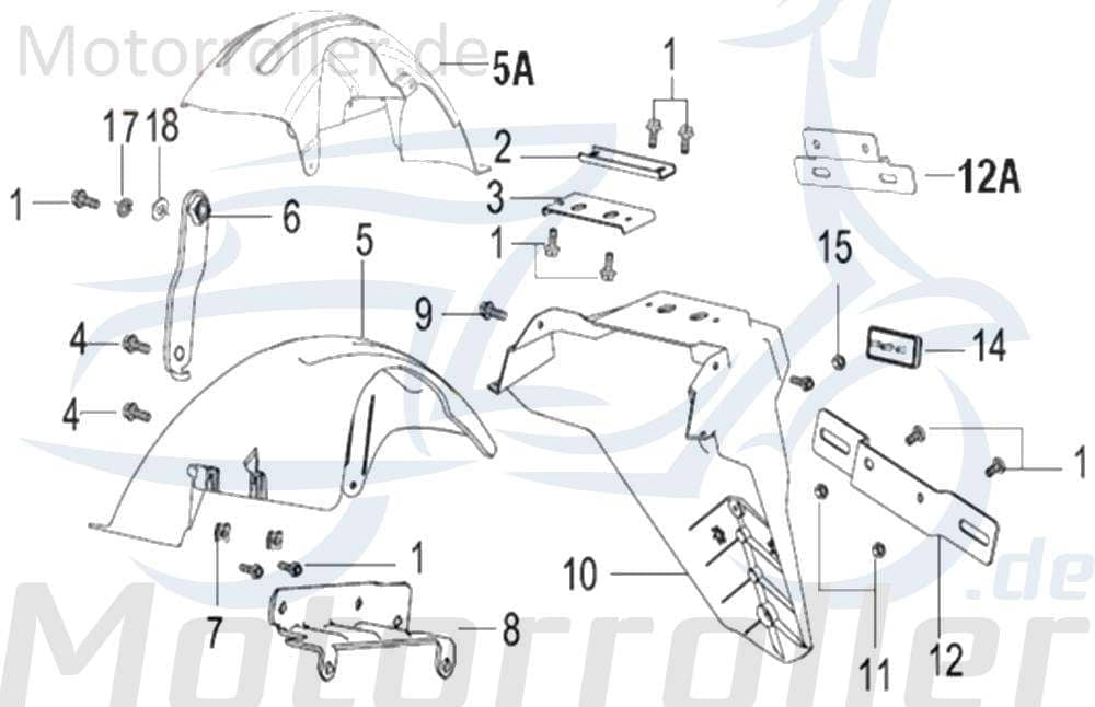 Kreidler Insignio 250 DD Halter 250ccm 4Takt 65770N120000 Motorroller.de Halterung Haltebügel Halteblech Halte-Blech Halte-Bügel Scooter Ersatzteil