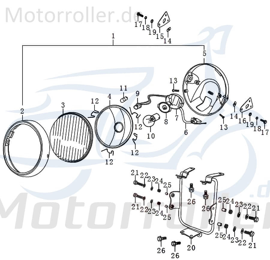 Kreidler STREET 125 DD Schraube M8x25mm 125ccm 4Takt 91566 Motorroller.de Bundschraube Maschinenschraube Flanschschraube Flansch-Schraube 125ccm-4Takt