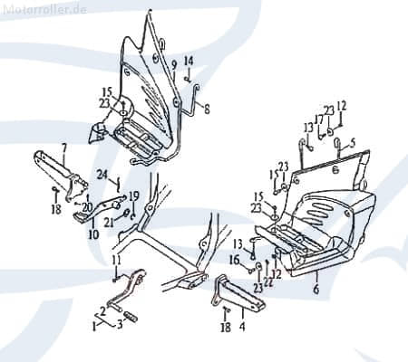 Fußraste rechts Fussrasten ab Mod 07 Quad ATV Rex 94125