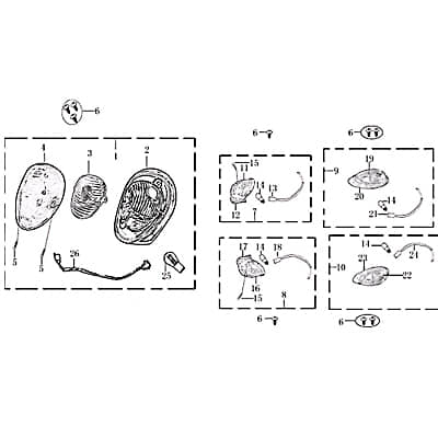 Blinker vorn links Rex RS Classic 50 Blinklicht Roller 701603 Motorroller.de Signalleuchte Blinkleuchte Fahrtrichtungsanzeiger Blinkleuchten Winker