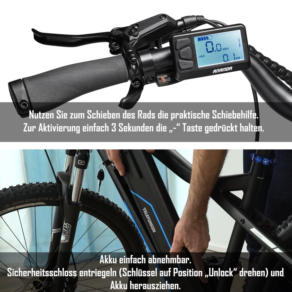 E-Bike Telefunken XC941 Expedition Elektrofahrrad Trekking-Pedelec granit 28" RH 50cm E-Fahrrad Trekkingrad Herrenrad