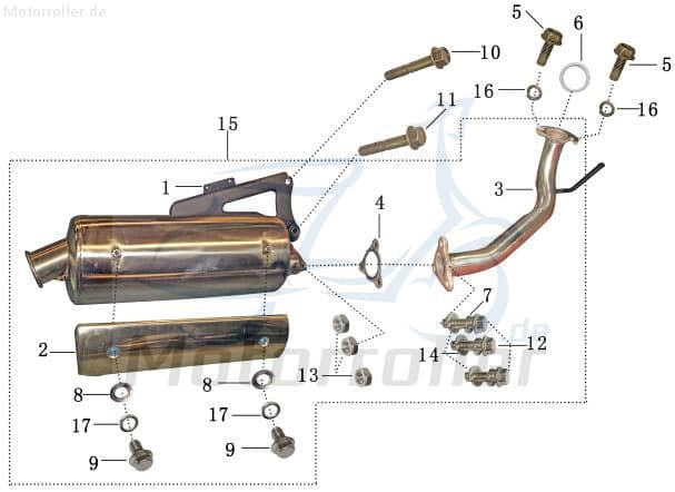 Bundschraube M8x1.25x20mm mit Bund verzinkt AGM 50ccm 2Takt Motorroller.de Maschinenschraube Flanschschraube Flansch-Schraube Maschinen-Schraube