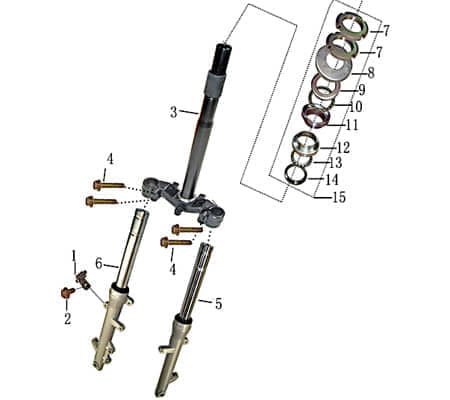 Steuersatz Lenkung AGM-MOTORS 1090903-1 Motorroller.de