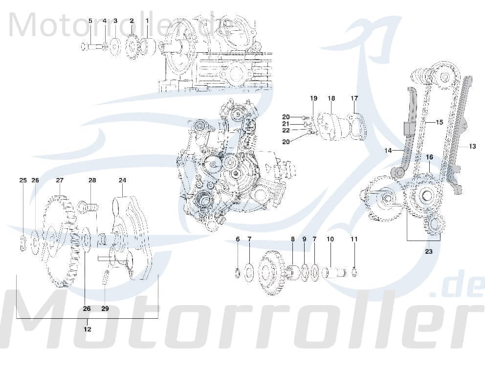 Ölpumpe komplett Motorroller 125cc 4T LML SF514-0142
