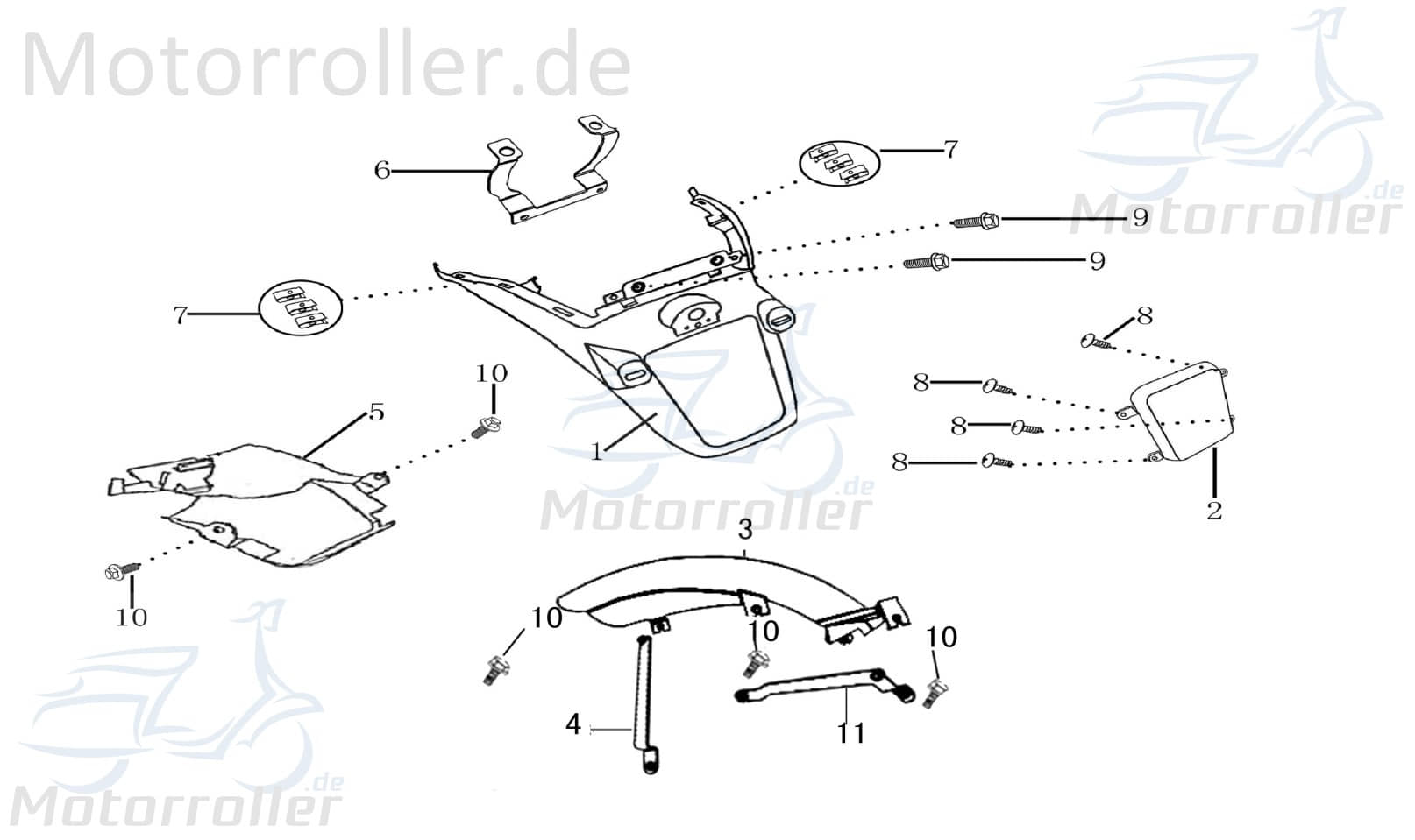 Hinterradabdeckung Spritzschutz 4Takt 125ccm 1010115