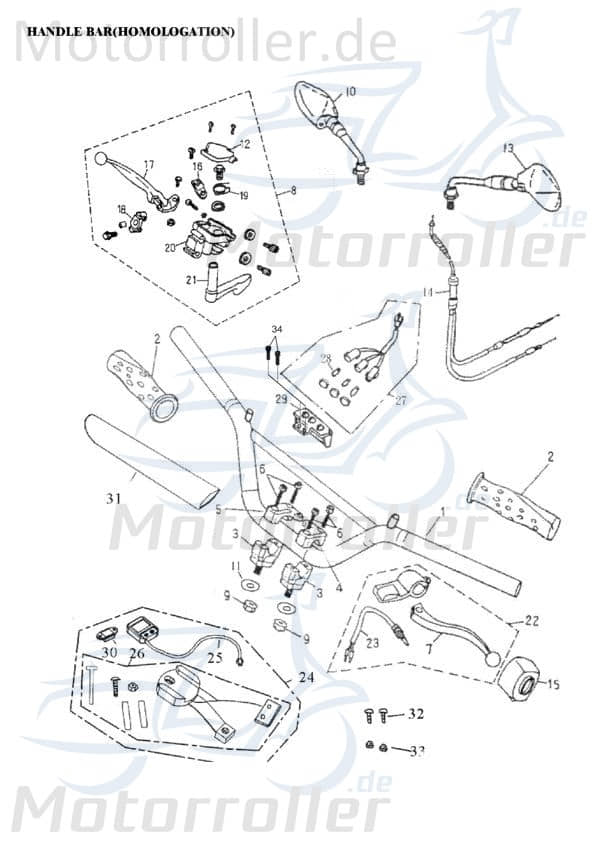 Adly Halter Grundplatte Kontrollleuchte Halterung 50ccm 2Takt Motorroller.de Haltebügel Halteblech Halte-Blech Halte-Bügel Minarelli liegend Quad ATV