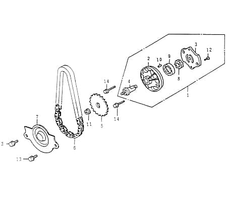 Antriebskette Ölpumpe Kettenantrieb FIG.E9-3