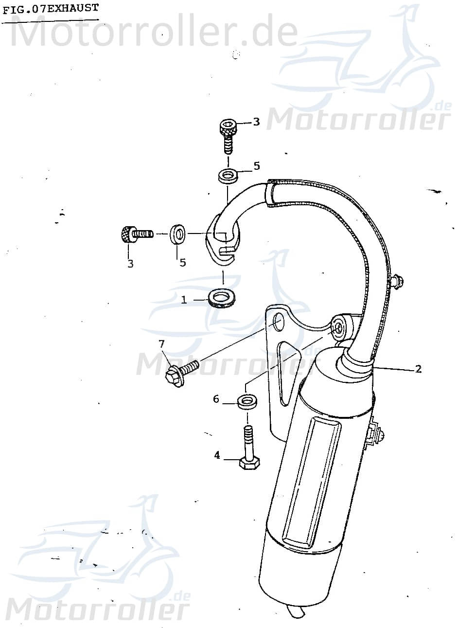 Adly Krümmerdichtung JET 50 Dichtungsring Roller 50ccm 2Takt Motorroller.de Dichtring Auspuffdichtung Flanschdichtung Krümmer-Dichtung Scooter Cat 50