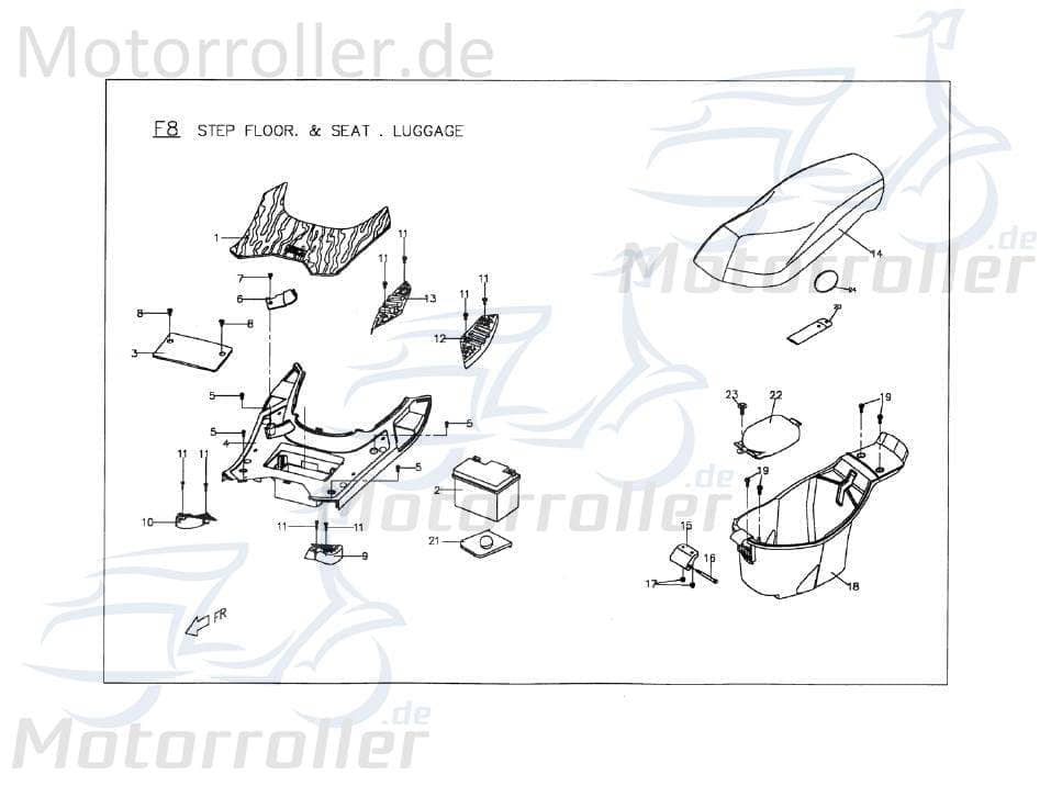 Deckel Batterie dunkelgrau (76) PGO C1624032760