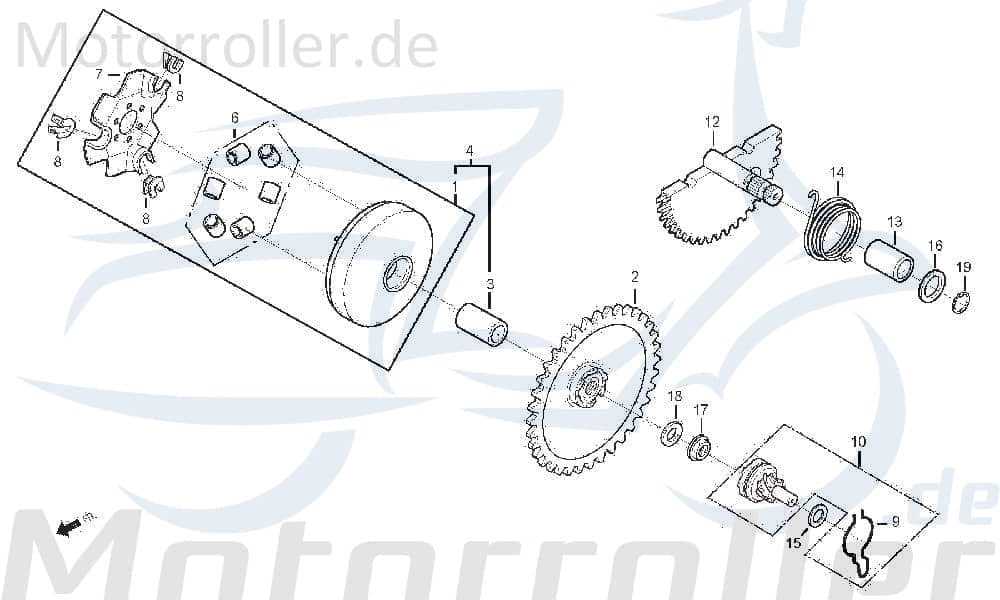 Anlaufscheibe 14x21x2mm Daelim Otello 125 Roller 125ccm 4Takt Motorroller.de Spannscheibe Zwischenscheibe Anlauf-Scheibe Spann-Scheibe 50ccm-2Takt