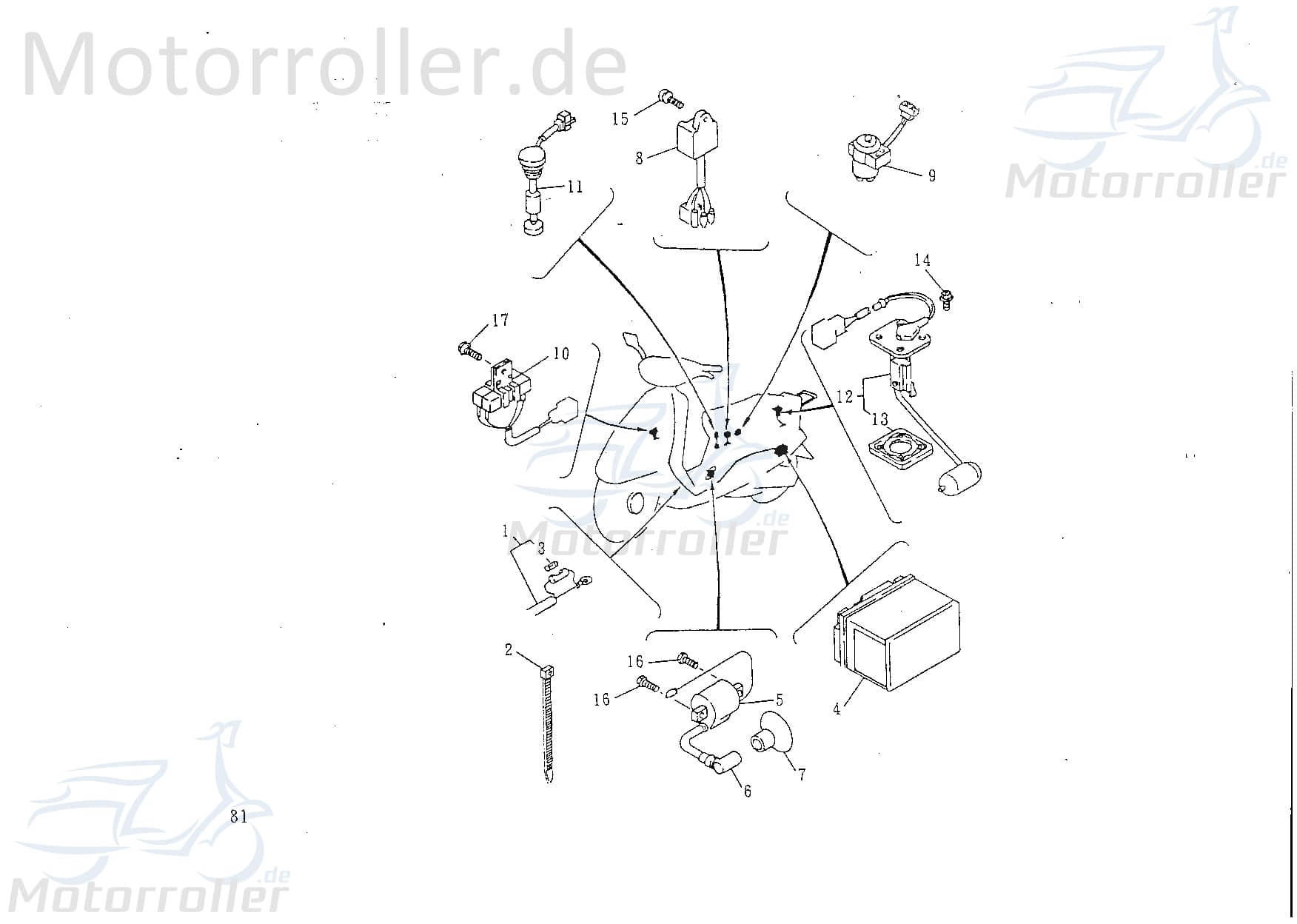 CDI-Einheit 5Kabel 3x1/1x2Polig CDI Zündbox 78100146