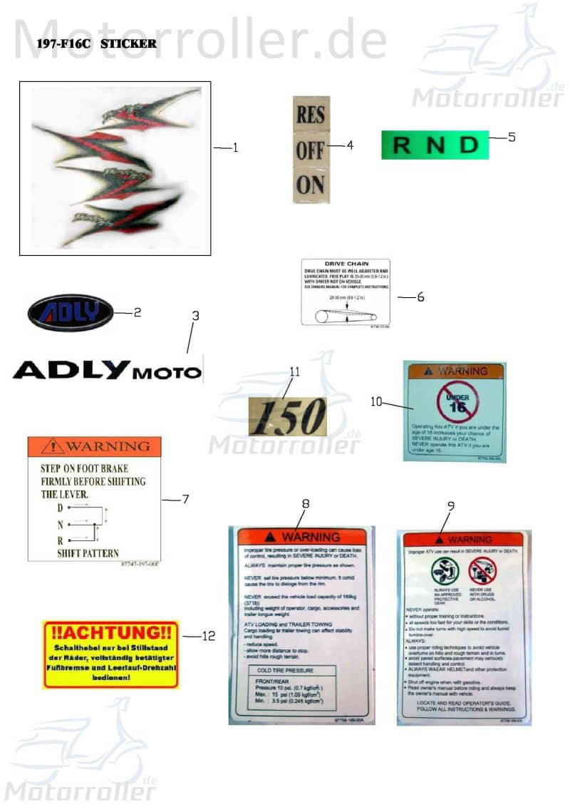 Aufkleber hinten (Adly) 87700-888-0BA