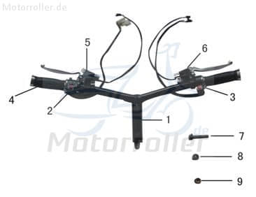 AGM Scoody 45 Lenker Lenkung Lenkwelle 50ccm elektro ZW-H-01 Motorroller.de Lenkstange Lenk-Stange Zweiradlenker Rollerlenker Scooter Eppella Service
