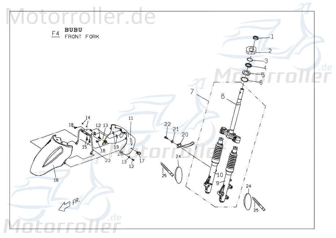 PGO Lagerschale G-Max Lagergehäuse Lenkkopflager C1443011000 Motorroller.de Lagerkranz Lagerring T-Rex TR3