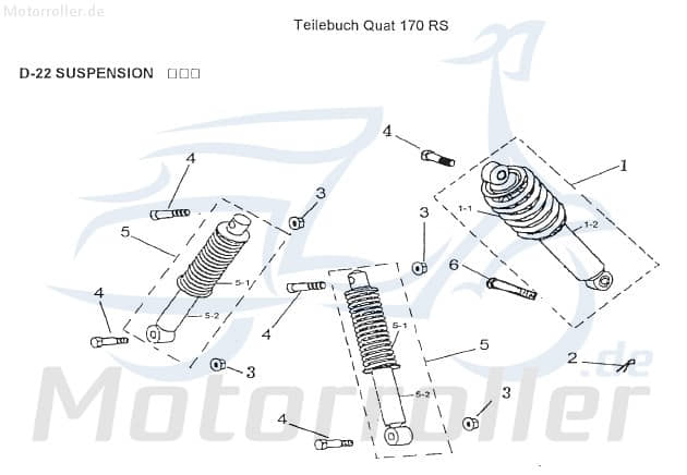 AEON AEON Federbein hinten Cobra 180 RS Dämpfer 180ccm 4Takt Motorroller.de Feder-Bein Gabel-Bein Stoß-Dämpfer 125ccm-4Takt Quad ATV UTV Ersatzteil