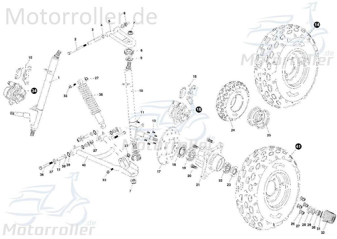 Tongjian Strassenbuggy 150 Felge vorn Vorderradfelge 6.000.096 Motorroller.de Eppella ECM TBM Twister Hammerhead Wangye Kasea Buggy