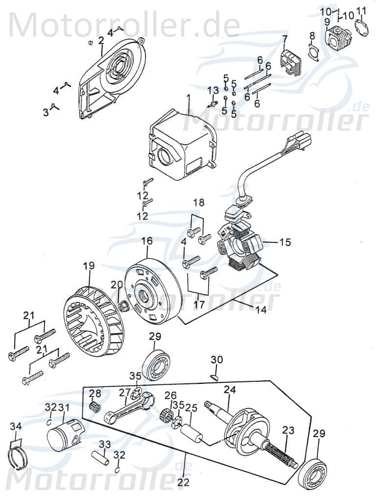 PGO Zylinderkopf 50ccm-2Takt PMX 110 Zylinder-Kopf Roller P0065011000 Motorroller.de Zylinder-Deckel Zylinderdeckel Zylinder-Head Zylinder-Heads