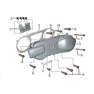 Variomatikdeckel silber 13Zoll Rex Imola 125 125ccm 4Takt Motorroller.de Getriebegehäusedeckel Variodeckel Seitendeckel Getriebedeckel 152QMI Scooter