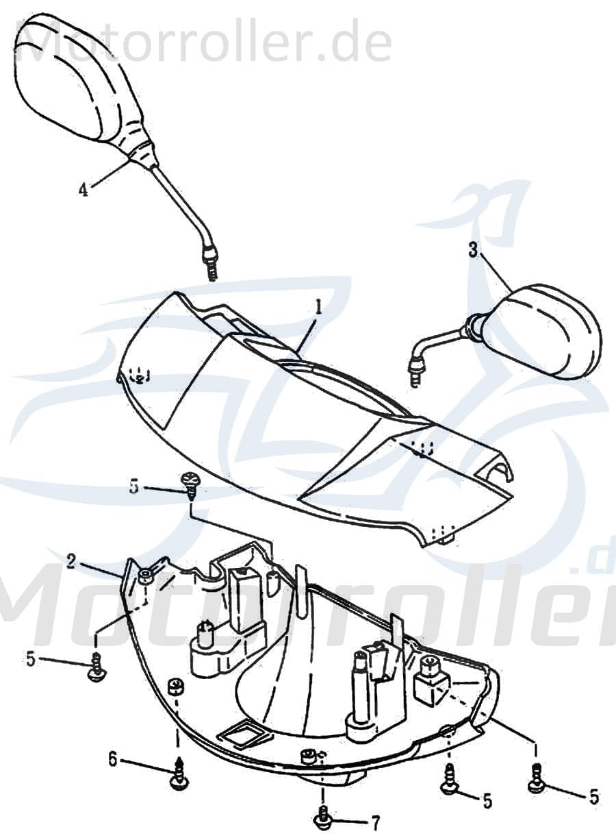 Scheinwerferverkleidung, rot alt 75320