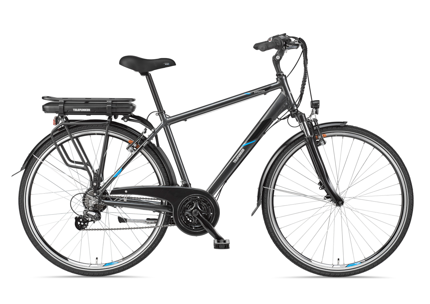 E-Bike Telefunken XT481 Expedition Elektrofahrrad Trekking-Pedelec anthrazit 28" RH 48cm E-Fahrrad Trekkingrad Herrenrad