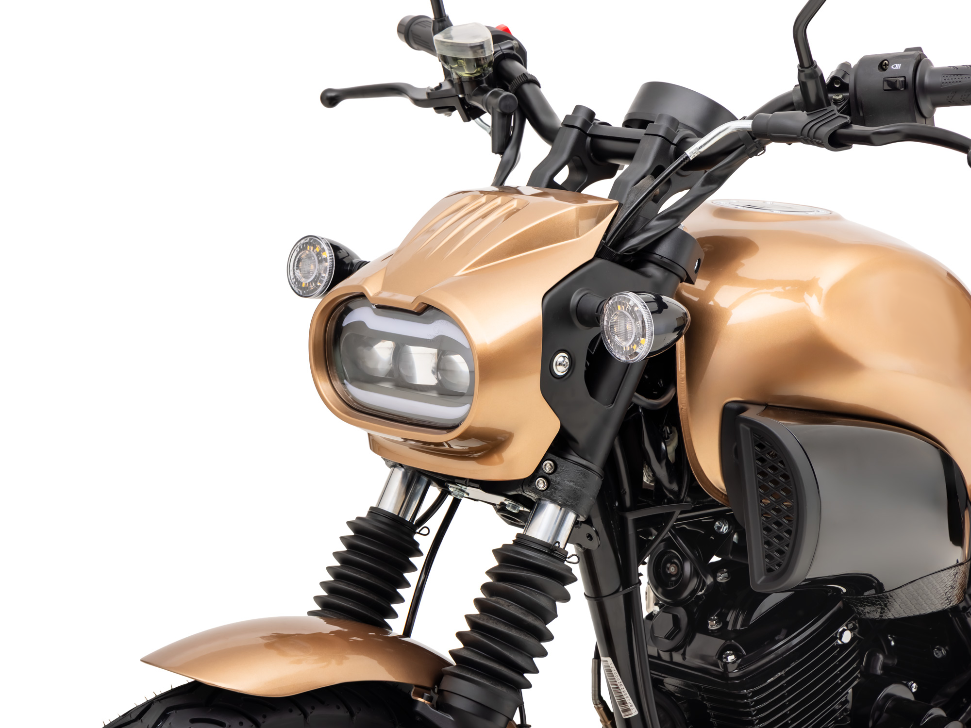 Motorrad Fighter 125 S-RS braun 90 km/h Euro 5+ Schaltmoped Chopper 125ccm 4 Takt Leichtkraftrad Krad Kraftrad