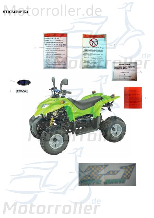 Adly Aufkleber Aufkleber "Z-1 Traffic Jammer" Sticker Dekor Quad ATV  87700-155-000 Motorroller.de Dekor-Aufkleber Klebeetikett ATV 50 II Utility