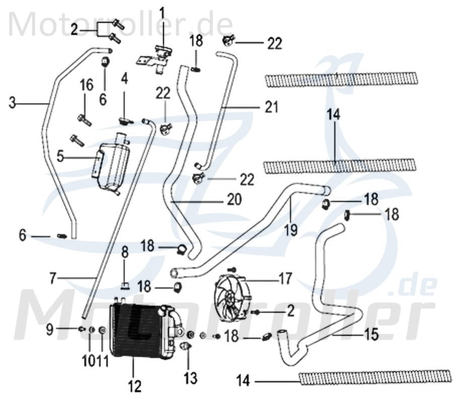 Schlauchschelle Durchmesser 16x25 125ccm 4Takt Jonway 750170 Motorroller.de Klemme Schlauchklemme Spannring Clip Klemmschelle Schlauchbinder Scooter
