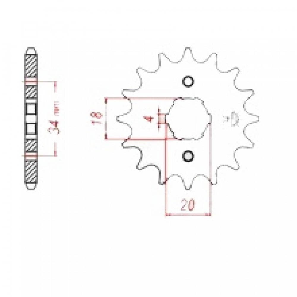 SMC Ritzel 13 Zähne Steuerrad Ketten-Rad Zwischenrad 7262603 Motorroller.de Zahnrad Steuer-Rad Zahn-Rad Getrieberad Zwischen-Rad Scooter Moped Service